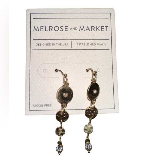 Nordstrom Melrose & Market lot of gold Tone earrings hopes and dangles - Picture 3 of 7